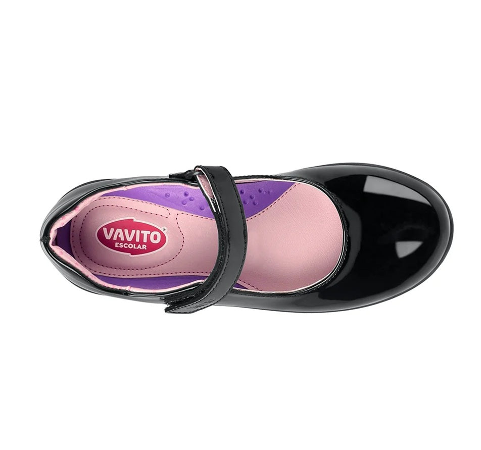 Zapato escolar en charol negro para niña VAVITO